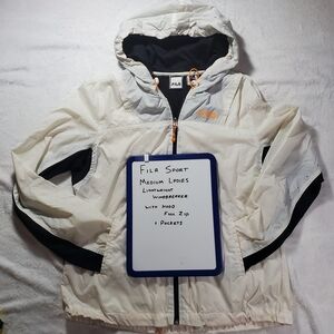 Fila White and Black Hooded Jacket